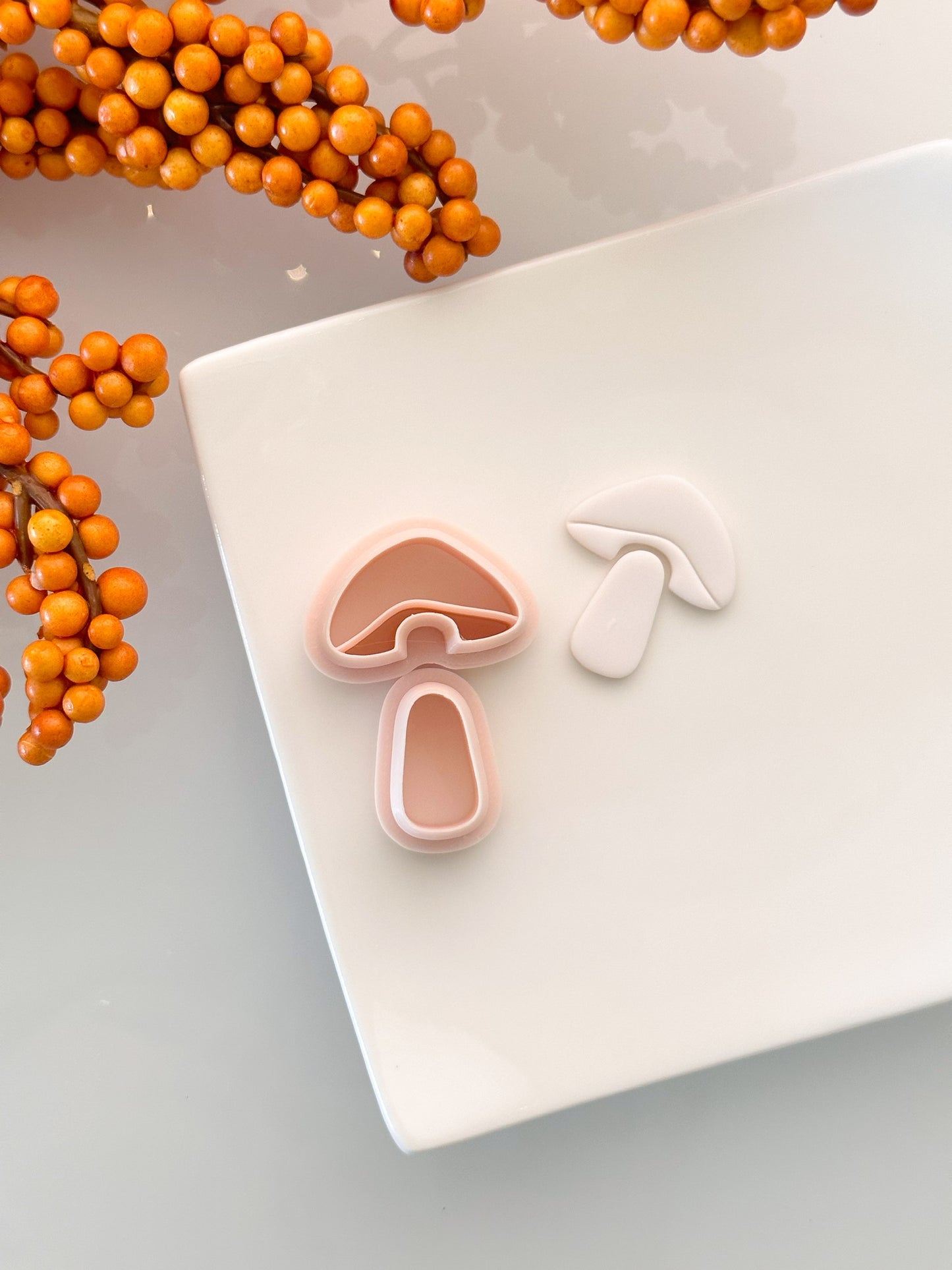 Ensemble de 2 emporte-pièces en argile pour champignons
