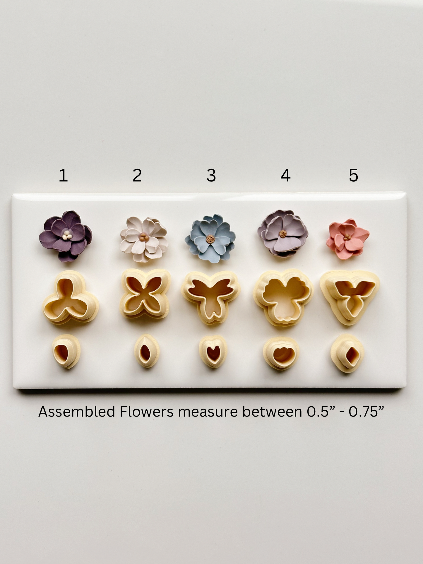 Small Flower Builders Clay Cutters