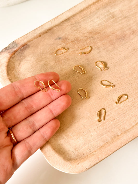 Crochets plaqués or - 10 pièces