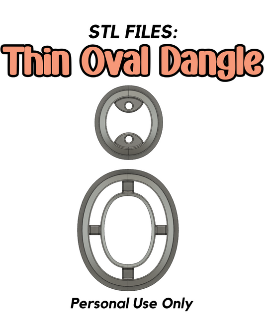 Thin Oval Dangle STL FILE