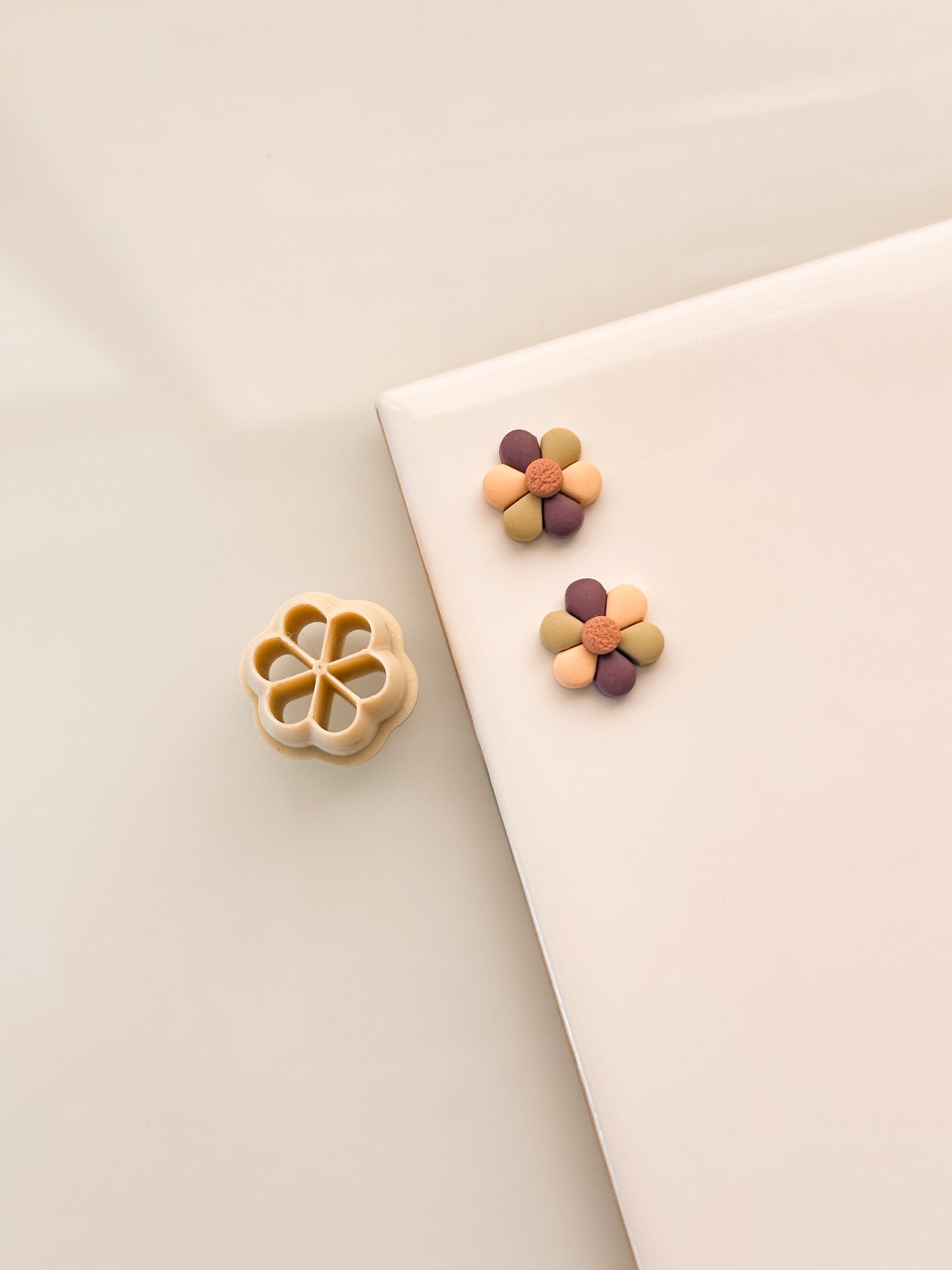 FULL CUT OUT Stud Multi Colored Flower Clay Cutter No Embossing!