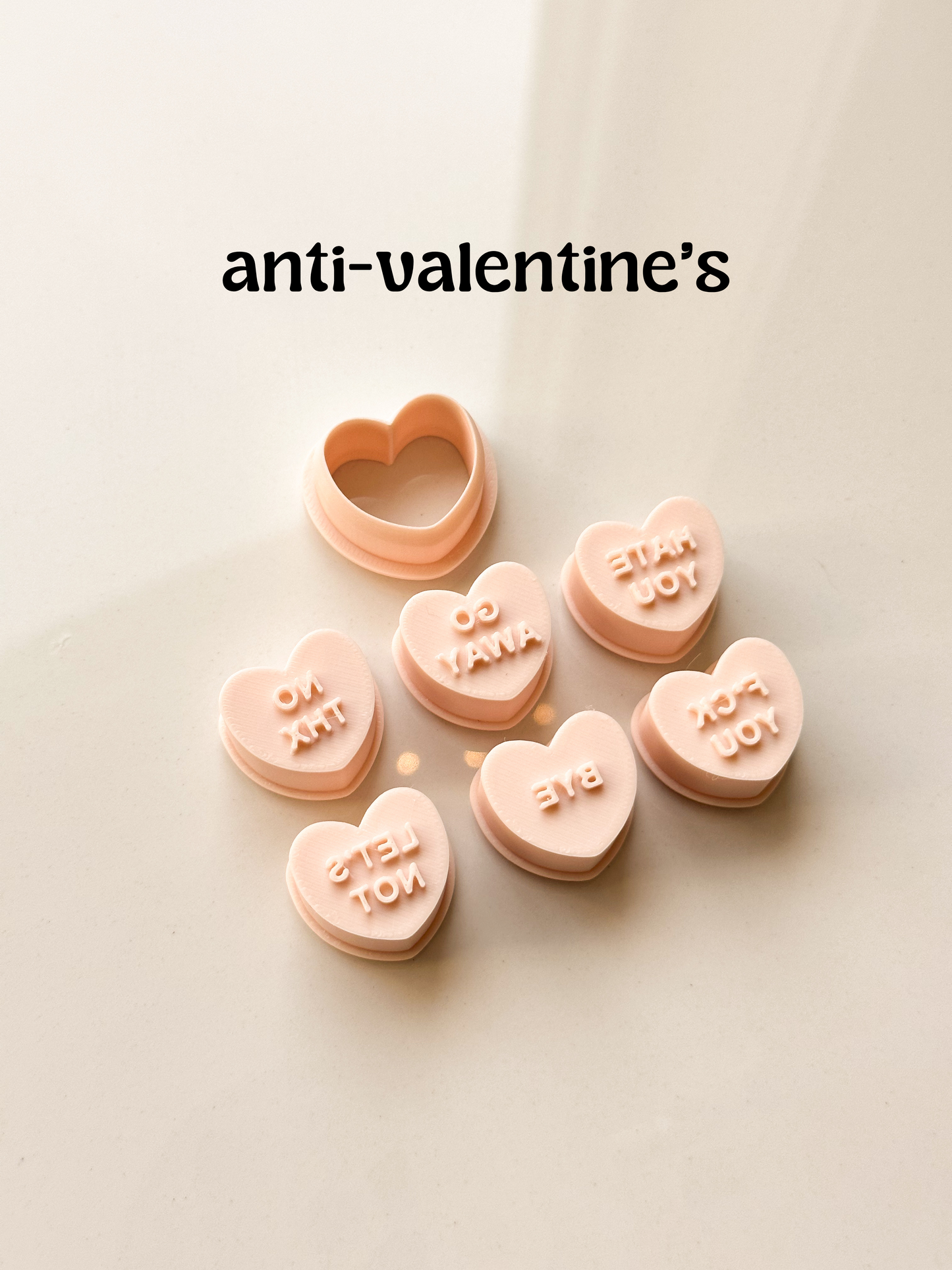 Conversation Hearts Clay Cutter + Stamp Combos
