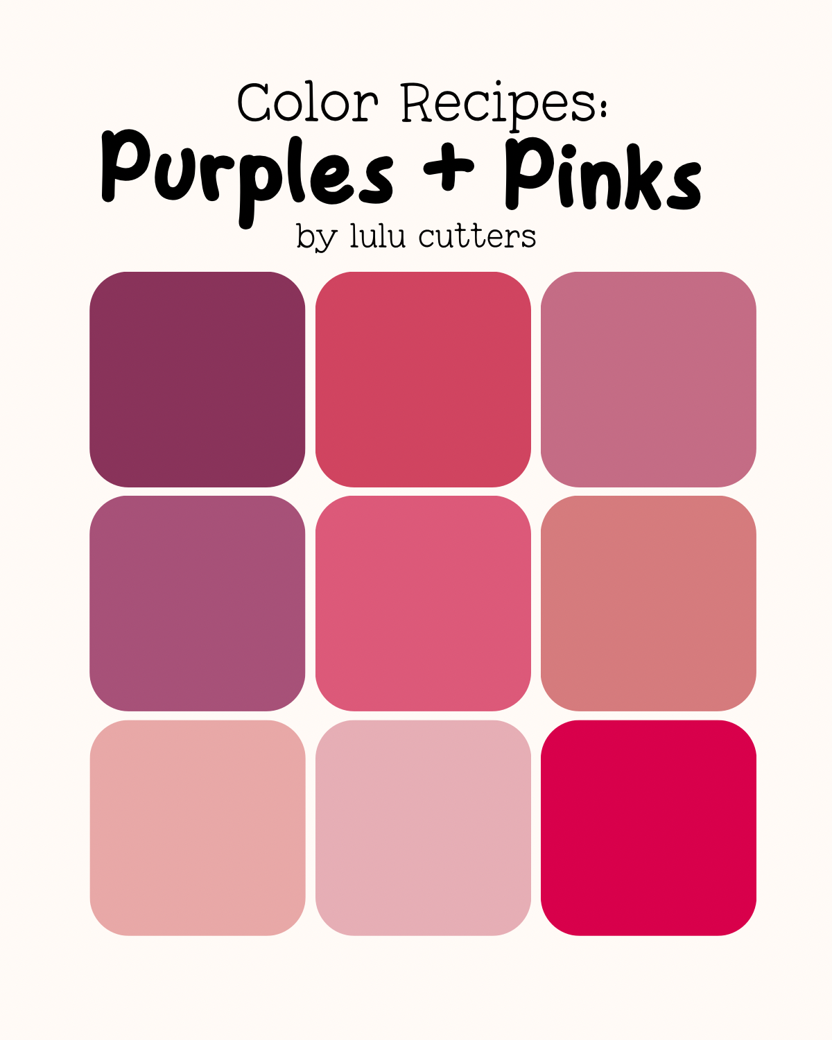 Purples + Pinks Clay Color Recipes