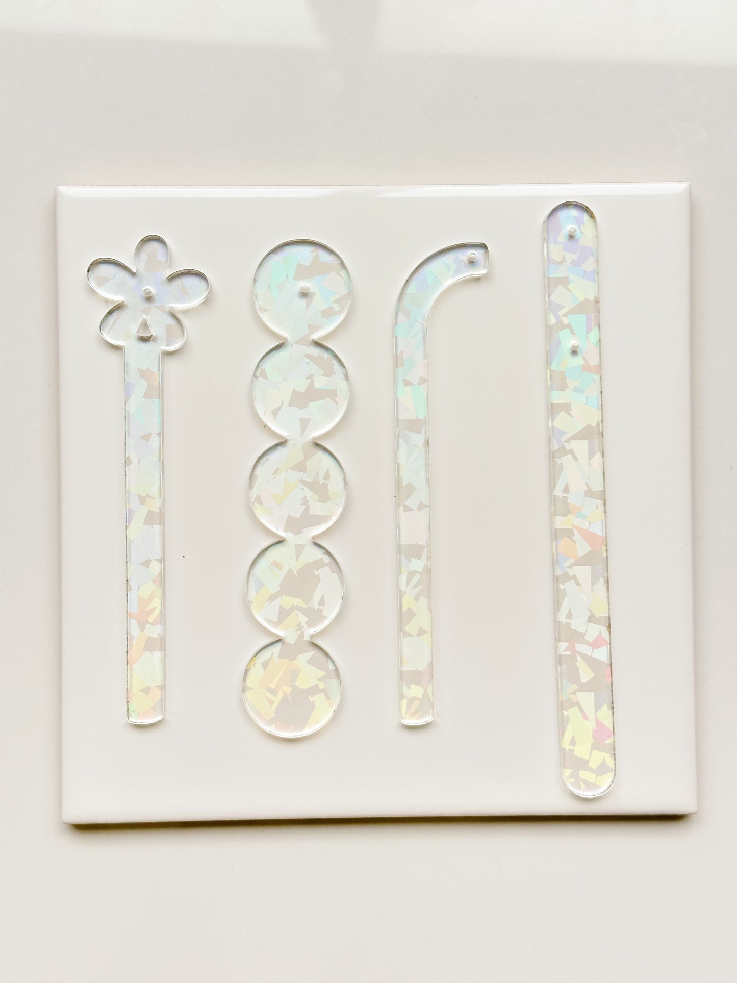 Bâtonnets d'essai de boucles d'oreilles holographiques