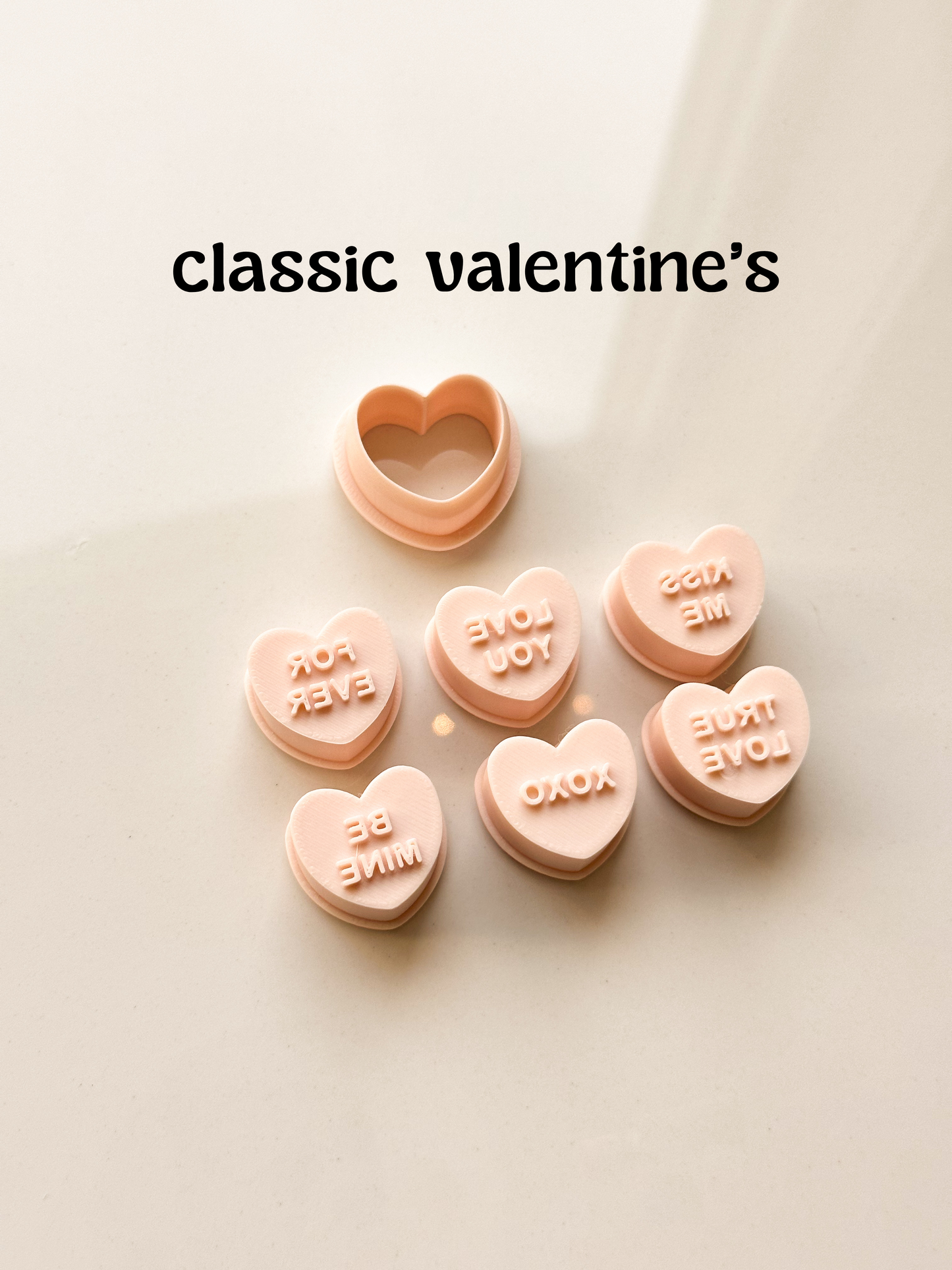 Conversation Hearts Clay Cutter + Stamp Combos