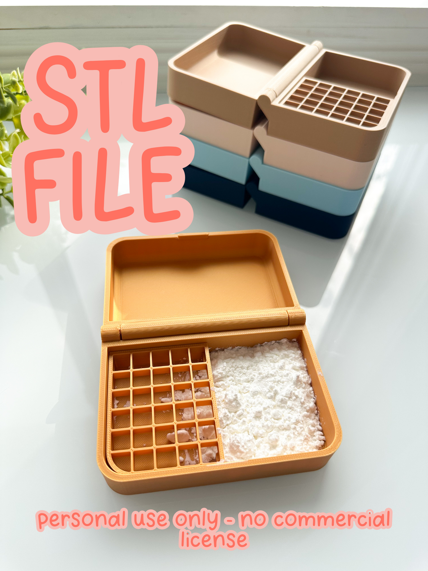 STL FILE Clasp Cornstarch Compact Container