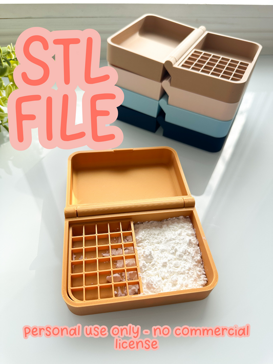 STL FILE Clasp Cornstarch Compact Container