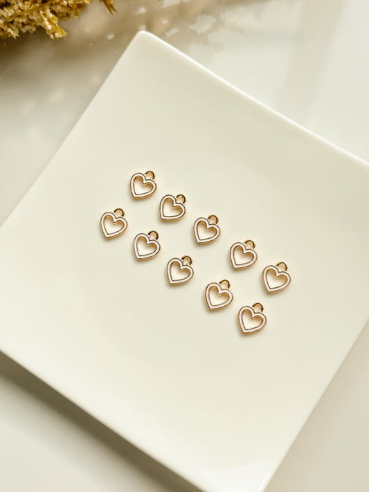 White Heart Charm (10 PCS)