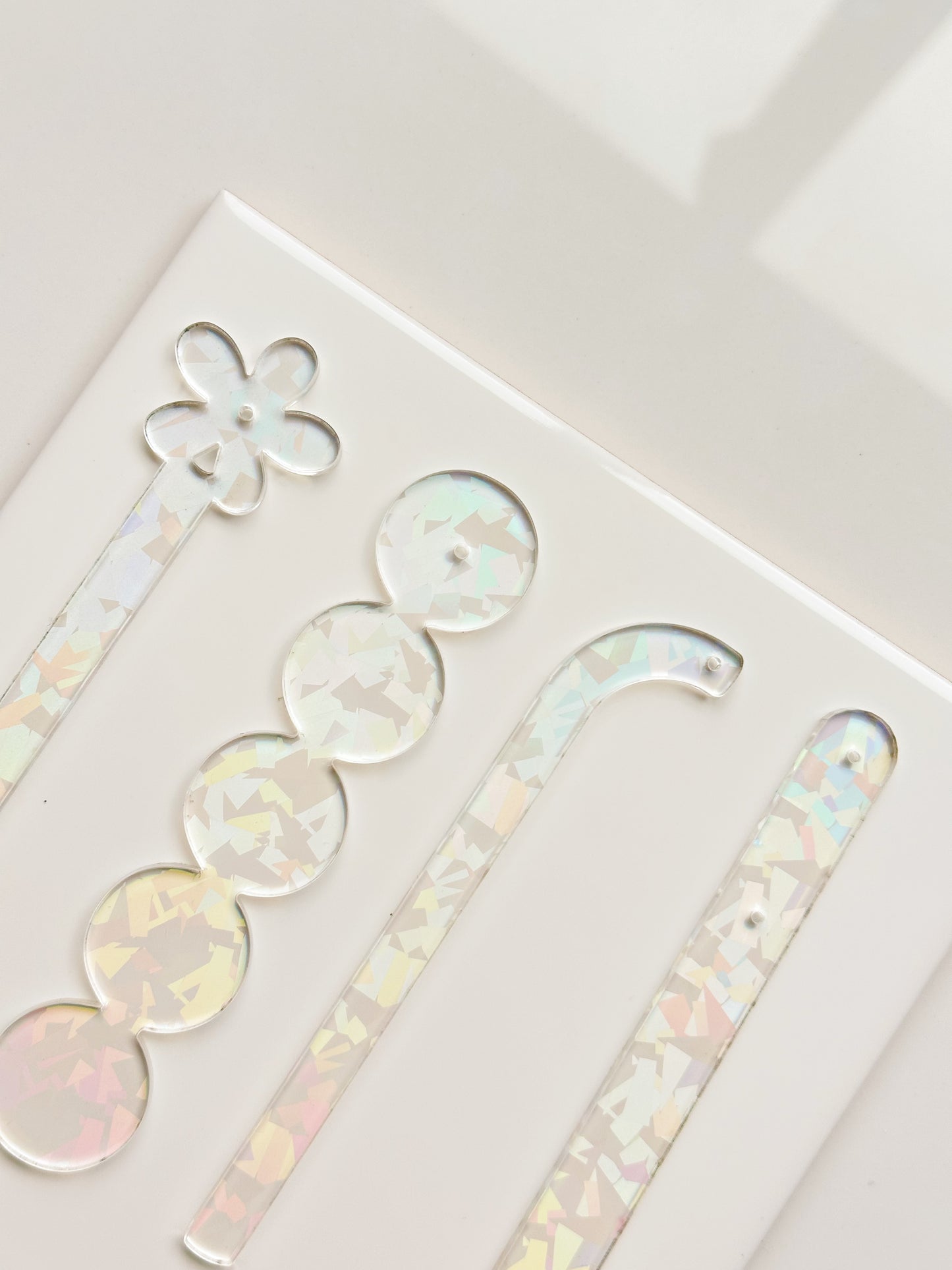 Bâtonnets d'essai de boucles d'oreilles holographiques