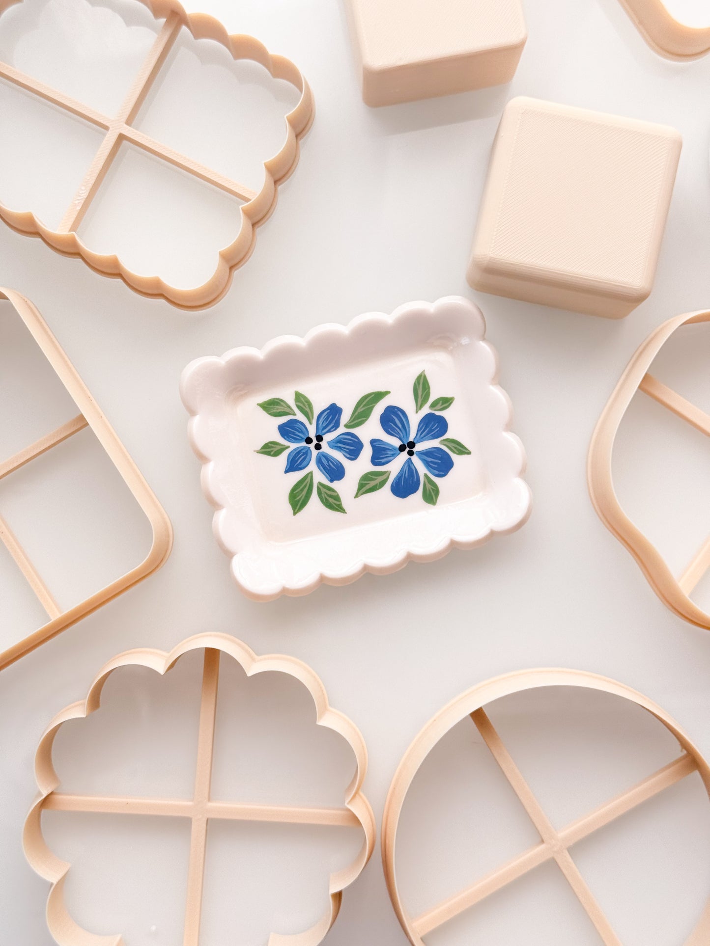Trinket Dish + Block Press To Shape Clay Cutter For Polymer Clay Ceramics Pottery