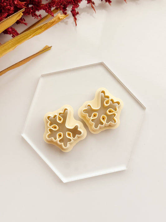Snowflake Hoops Clay Cutter Mirrored Set
