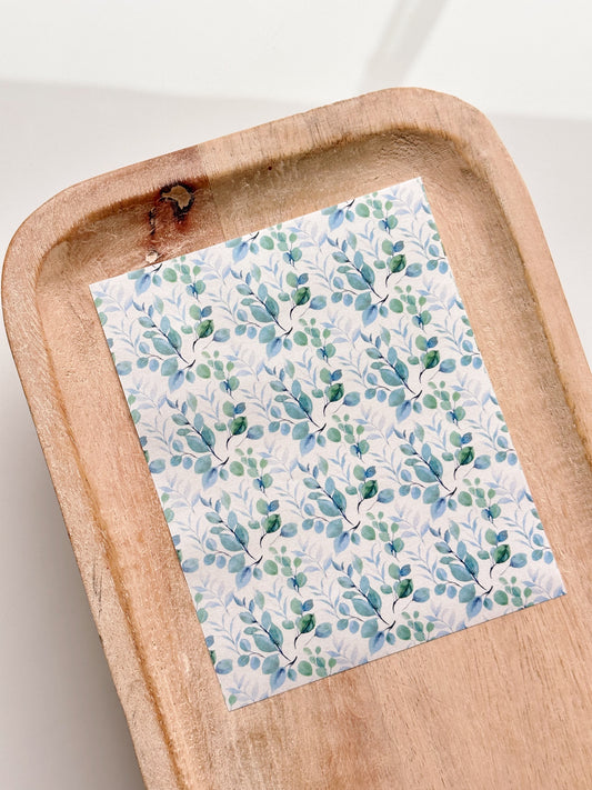 Green & Blue Leaves Transfer Sheet