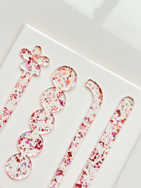 Rose Specked Earring Try-On Sticks