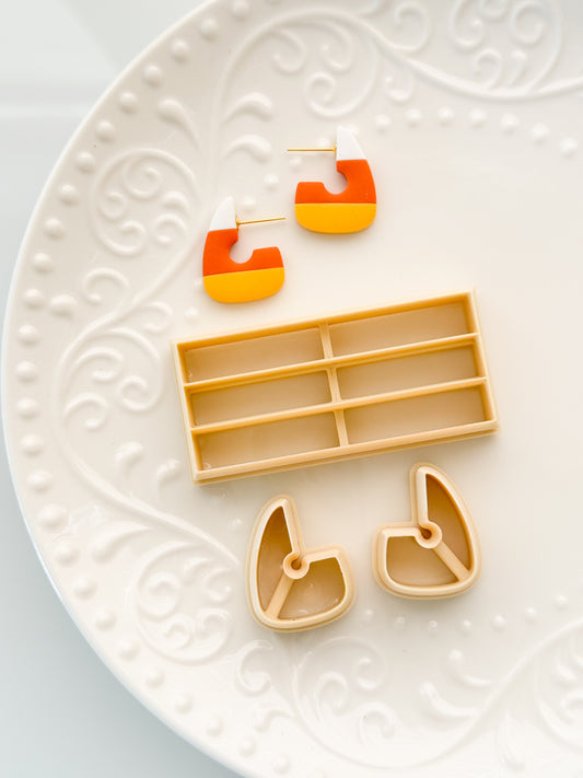 Candy Corn Hoops Clay Cutter