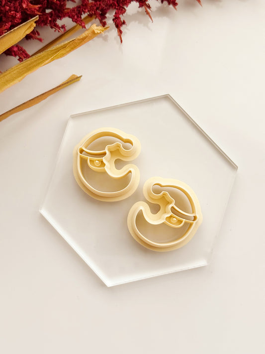 Crescent Santa Mirrored Clay Cutter Set