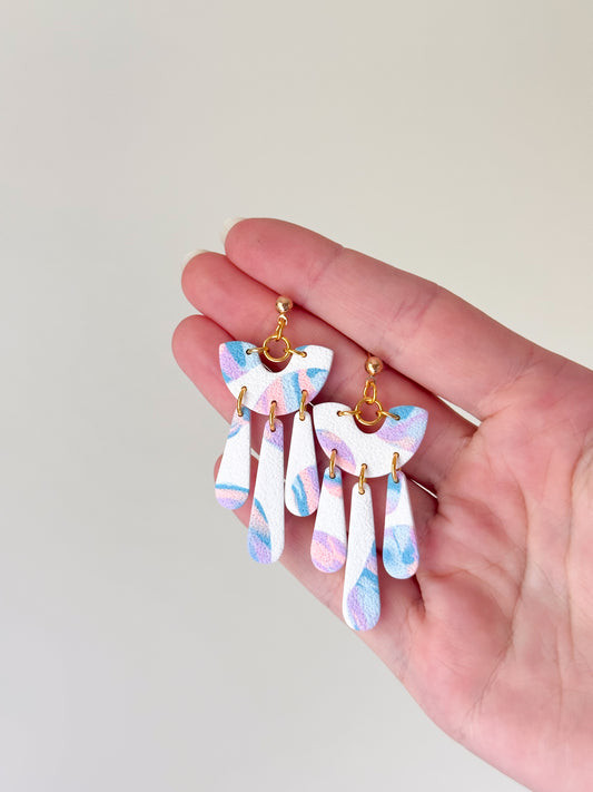 Bright White Dangle Earrings