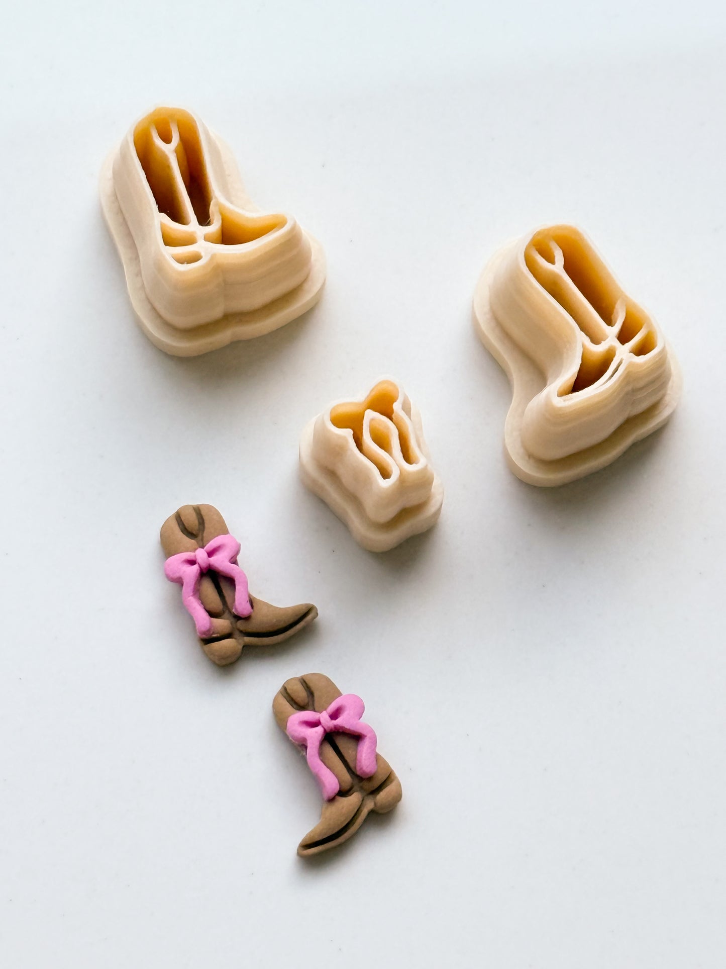 Tiny Cowboy Romance Boots 0.5” Studs Clay Cutter Set