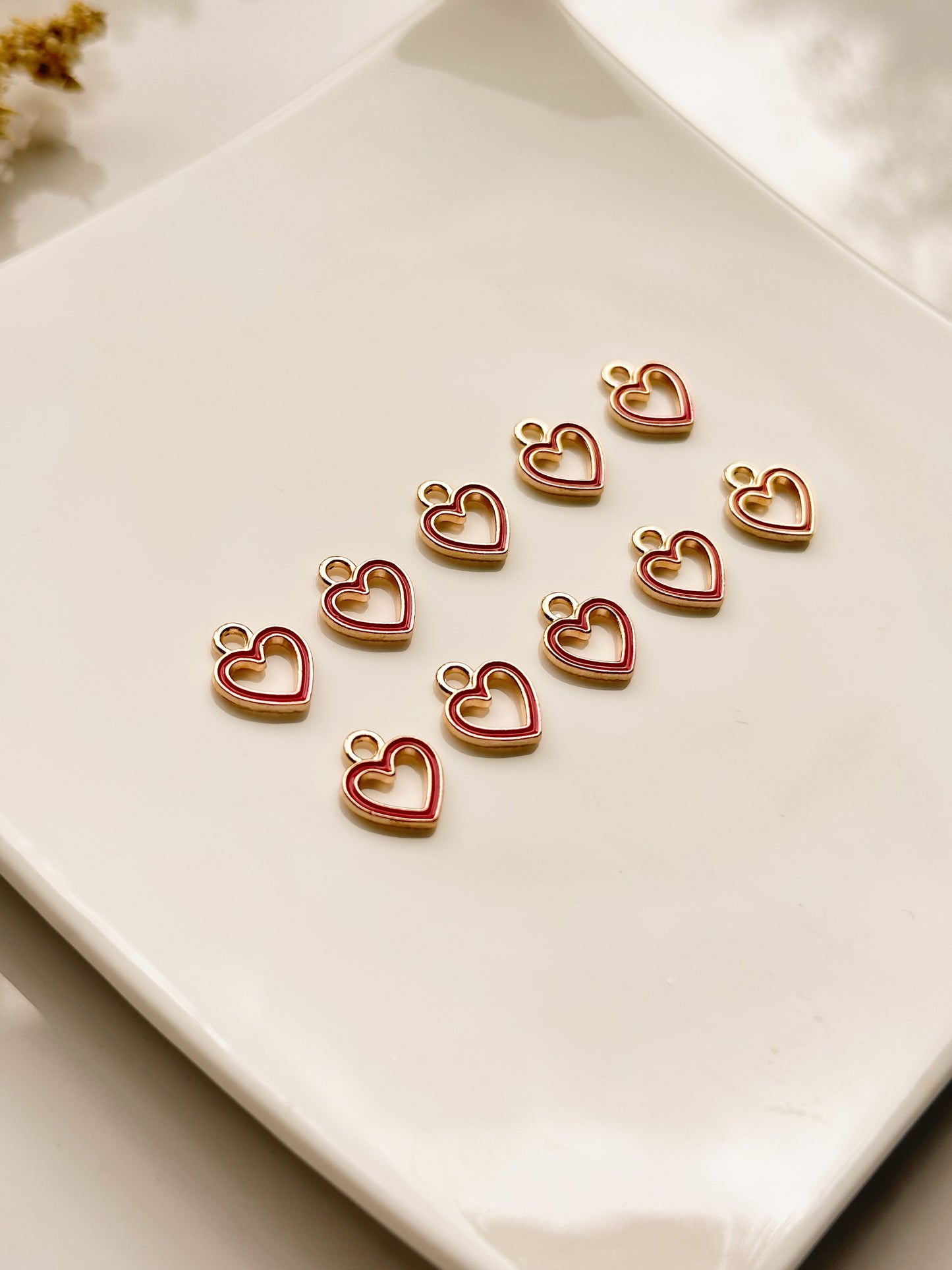 Red Heart Charm (10 PCS)