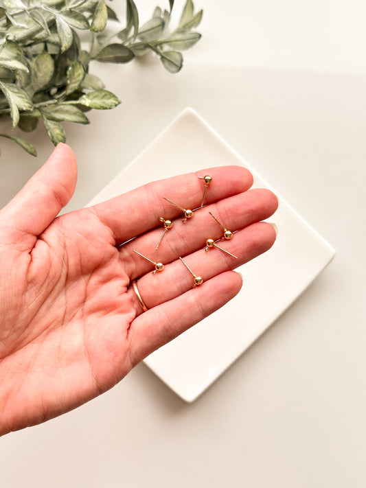Gold Plated Ball Posts (10 PCS)