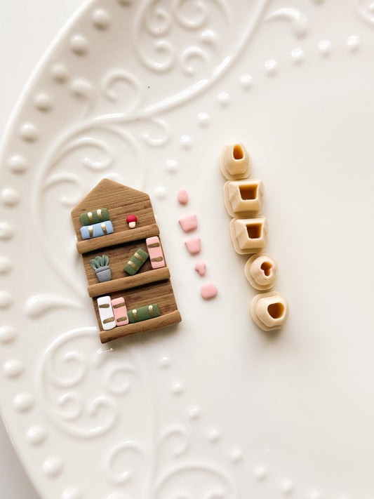 Tiny Bookshelf Decor Clay Cutter Set