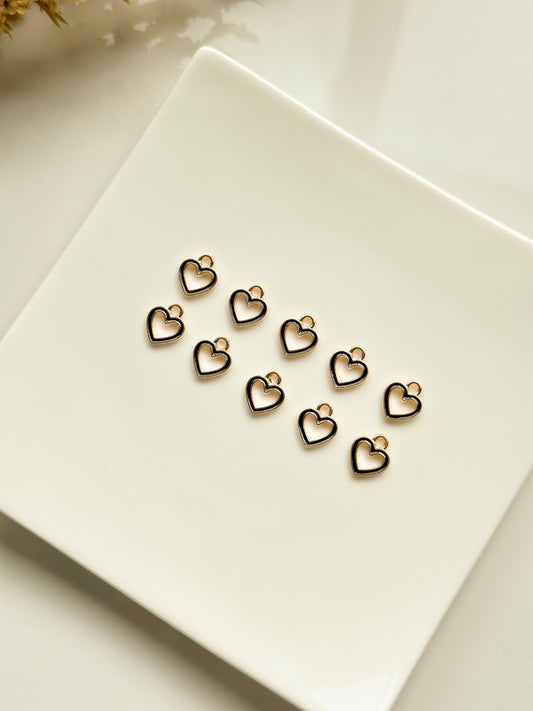 Black Heart Charm (10 PCS)
