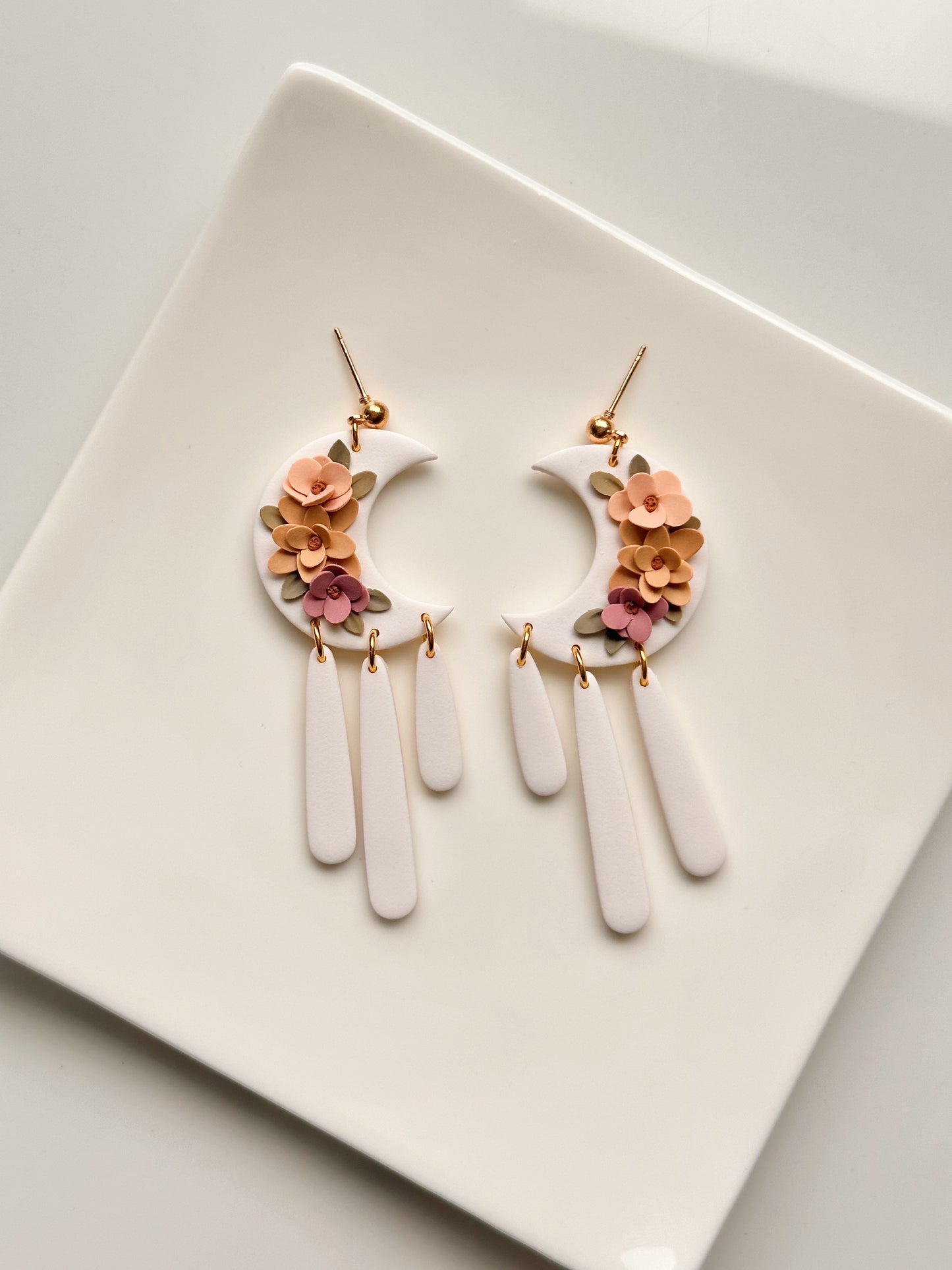 Floral Moon Triple Dangle