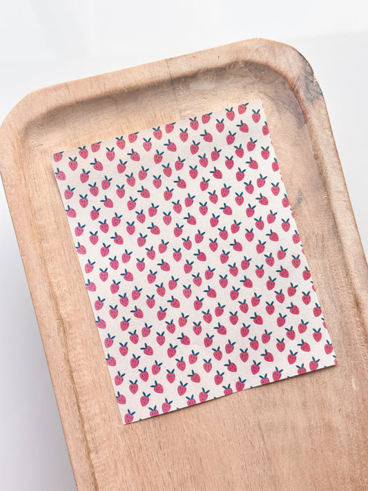 Feuille de transfert de fraises mignonnes