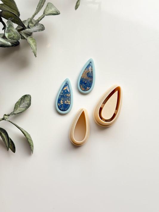 Long Teardrop Bezel Set  Clay Cutter