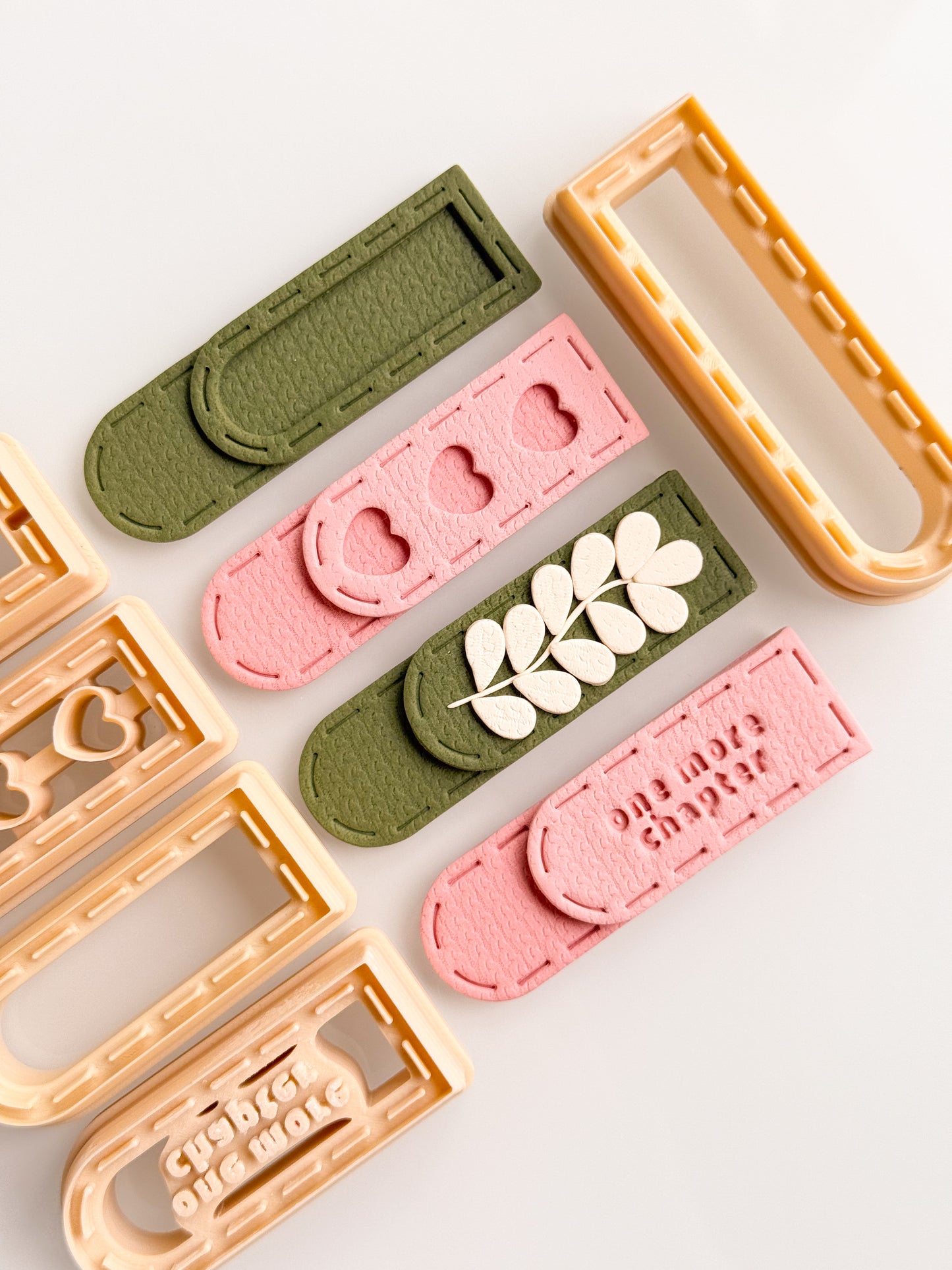 Narrow Stitched Stack Bookmark Clay Cutter