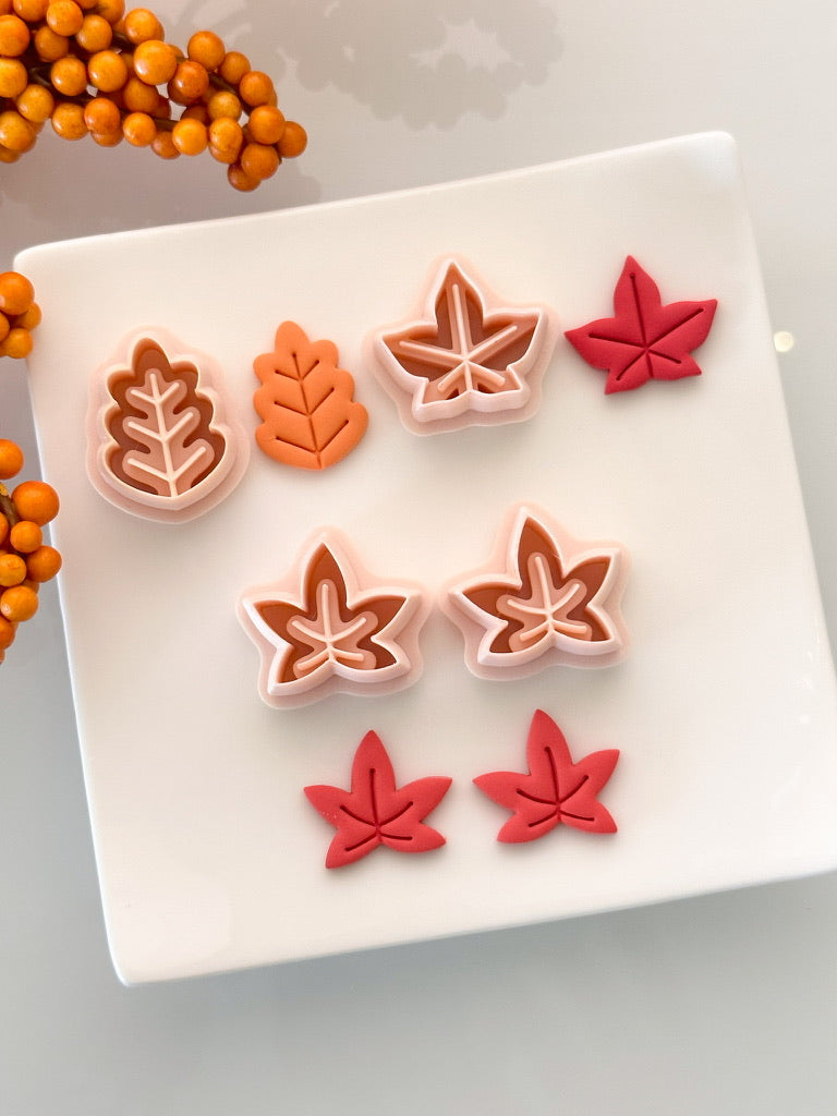 Emporte-pièces en argile en forme de feuilles d'automne