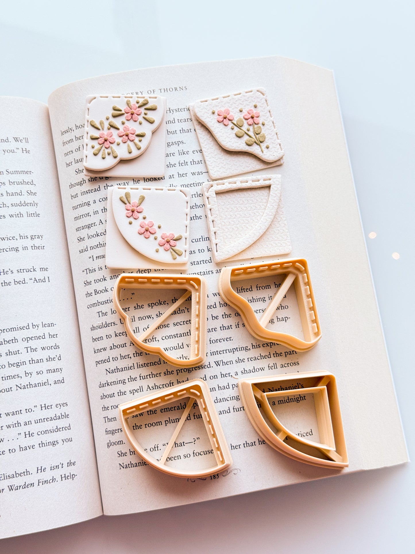 Stitched 2 Corner Bookmarks - November