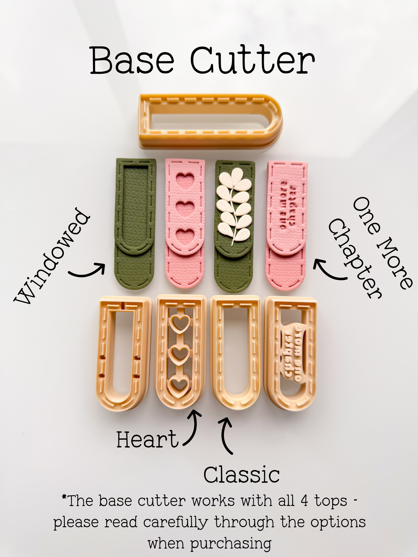 Narrow Stitched Stack Bookmark Clay Cutter