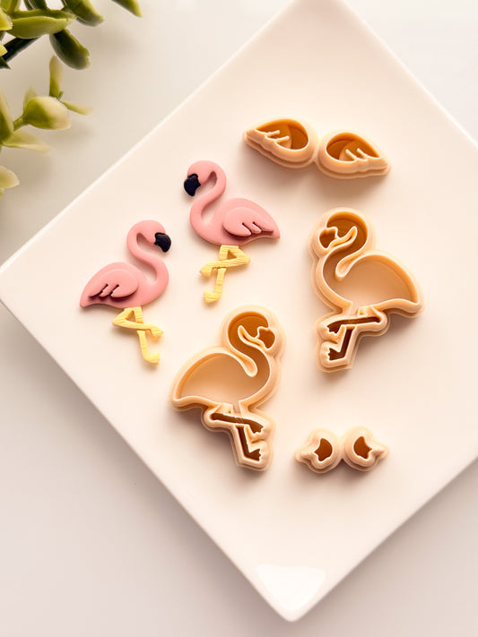 Flamingos Mirrored Clay Cutter Set