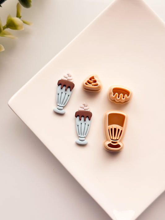 Ice Cream Sundae Builder Mirrored Clay Cutter Set