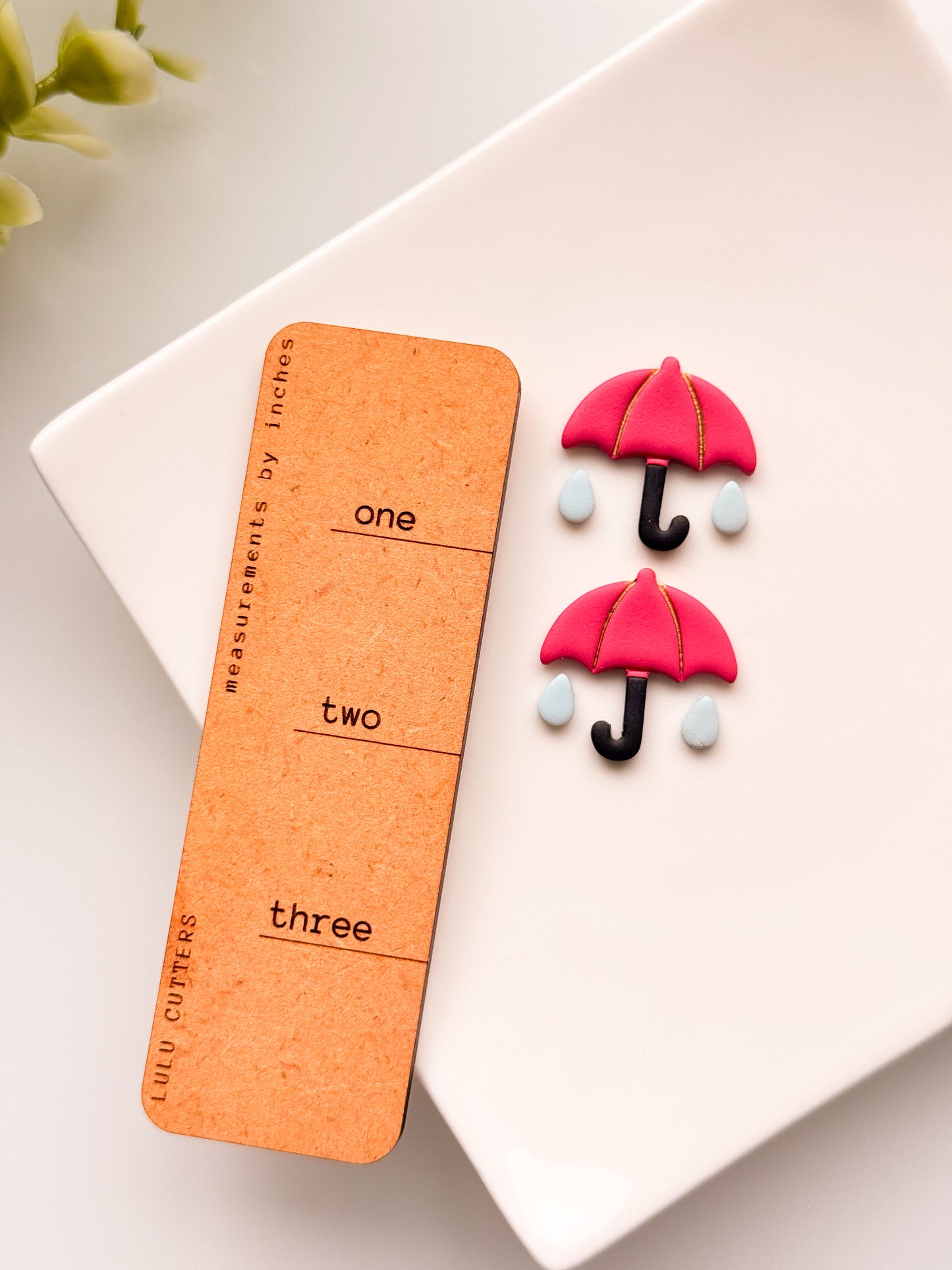 Umbrella + Rain Drop Mirrored Clay Cutter Set