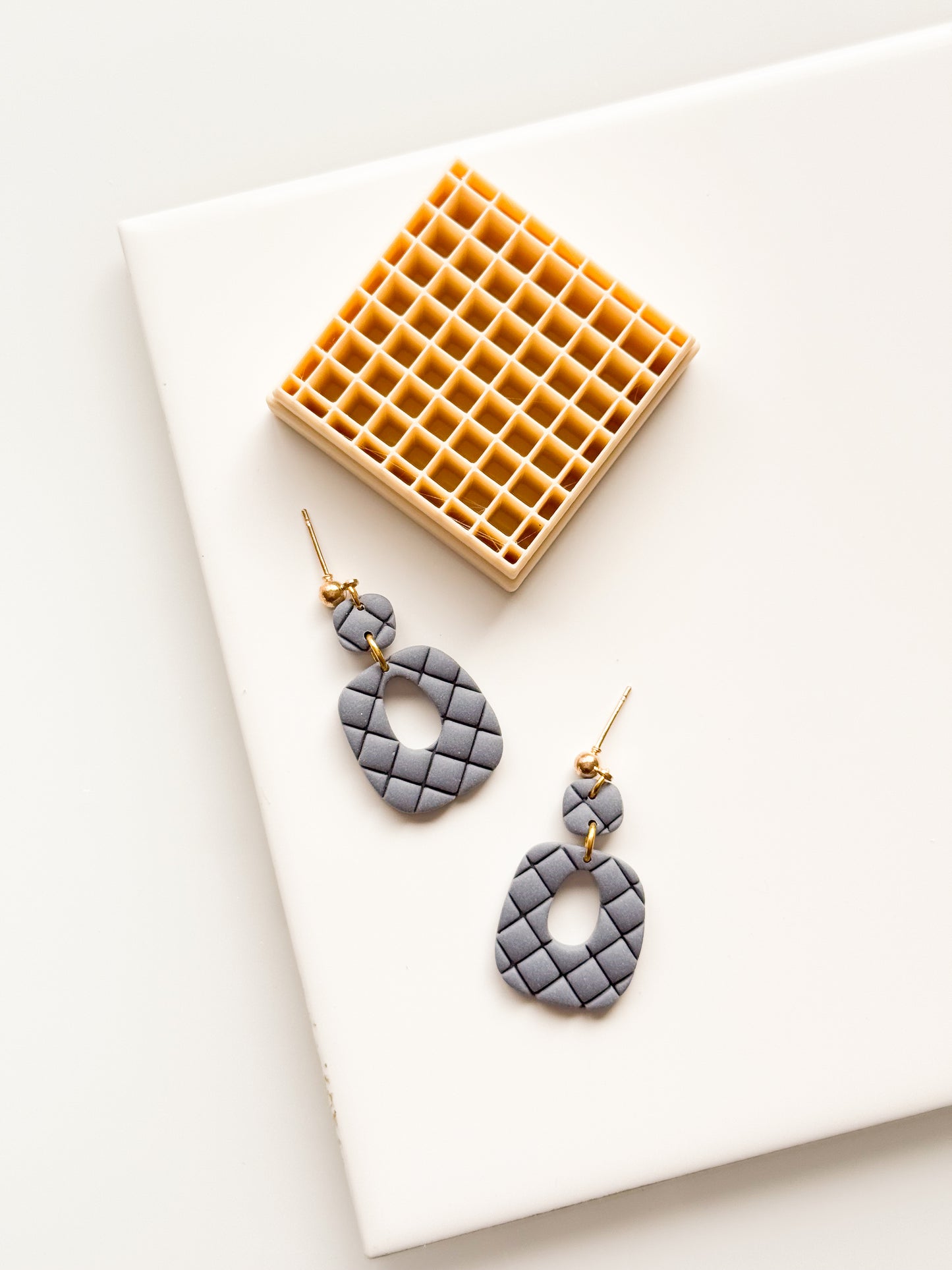 Quilted Block Stamp Texture Clay Cutter