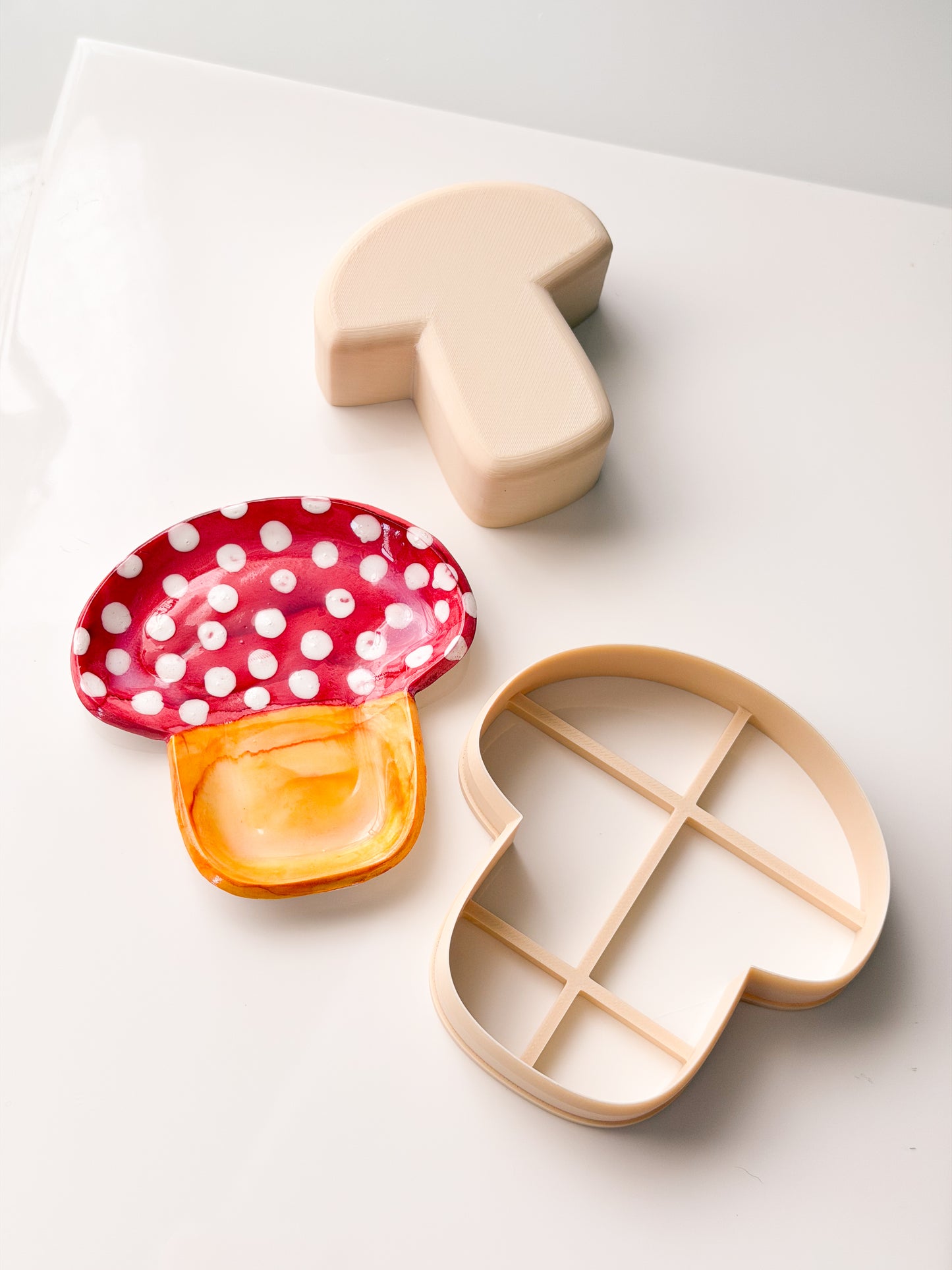 Mushroom Trinket Dish Clay Cutter + Press Polymer Clay Air Dry Clay Ceramic Pottery Cold Porcelain