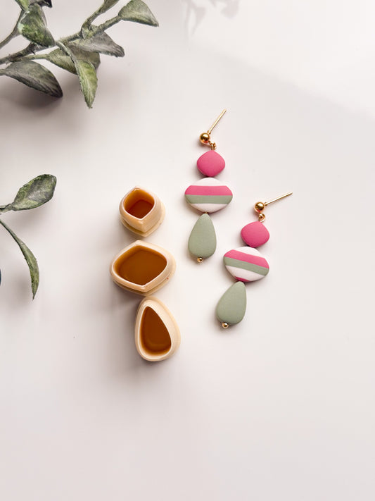 Diamond + TD Dangles Bead With Guides Clay Cutter Set Extra Tall