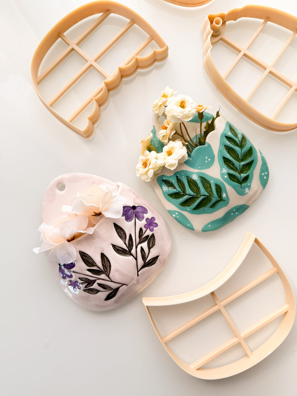 Wall Hanging Flower Holder Pouch Clay Cutter Polymer Clay Air Dry Clay Ceramic Pottery