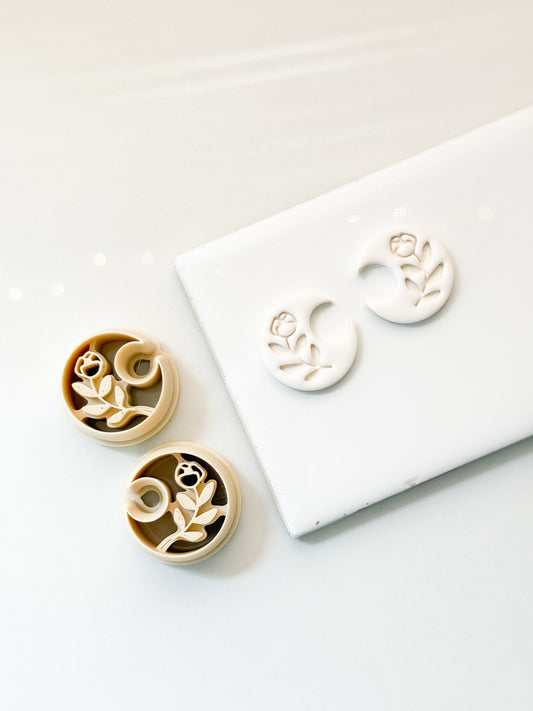 Floral Moons 25 Clay Cutter Mirrored Set