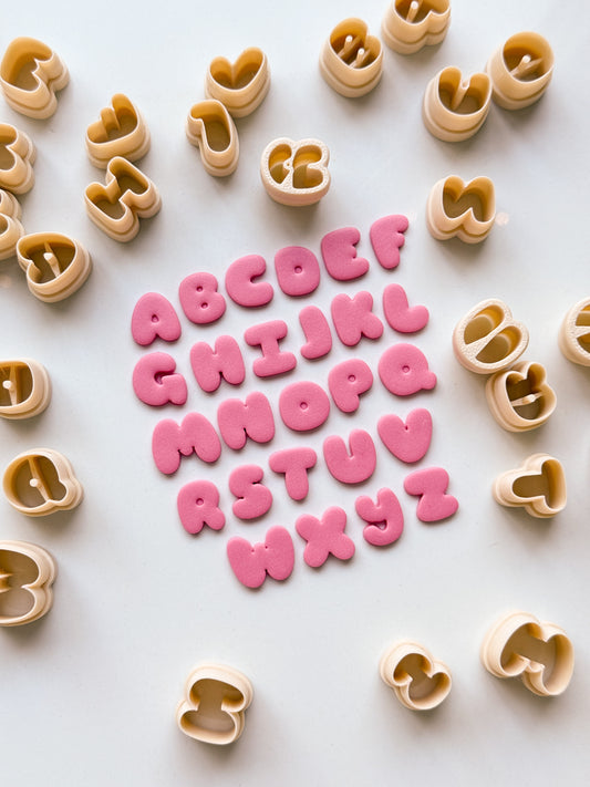 Bubble Letter Clay Cutters A - Z