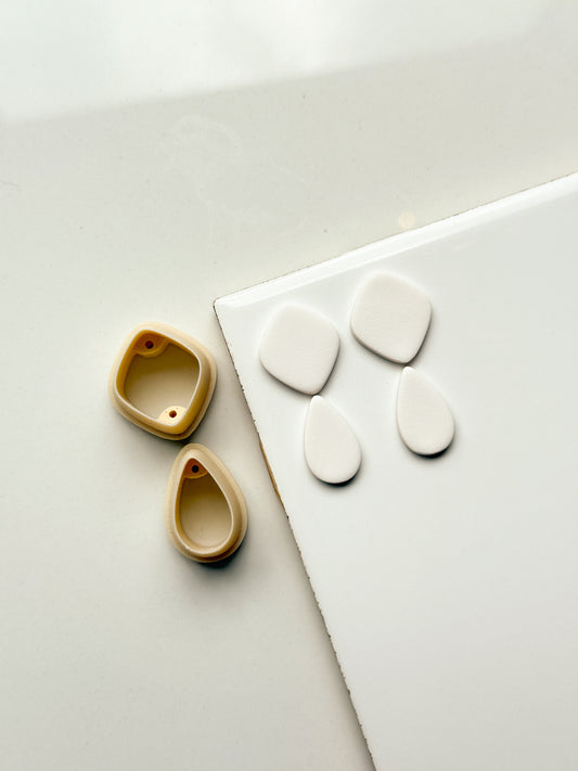 Elegant Diamond And Drop Duo Clay Cutter Set - Drill Guides