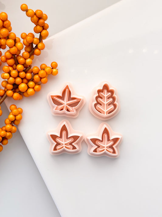 Emporte-pièces en argile en forme de feuilles d'automne