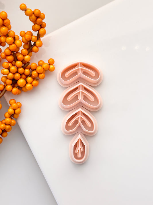4 Piece Leaf Dangle Clay Cutter Set
