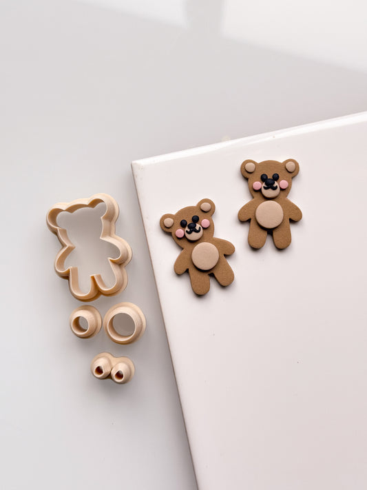 Cute Teddy Bear Builder Clay Cutter Set