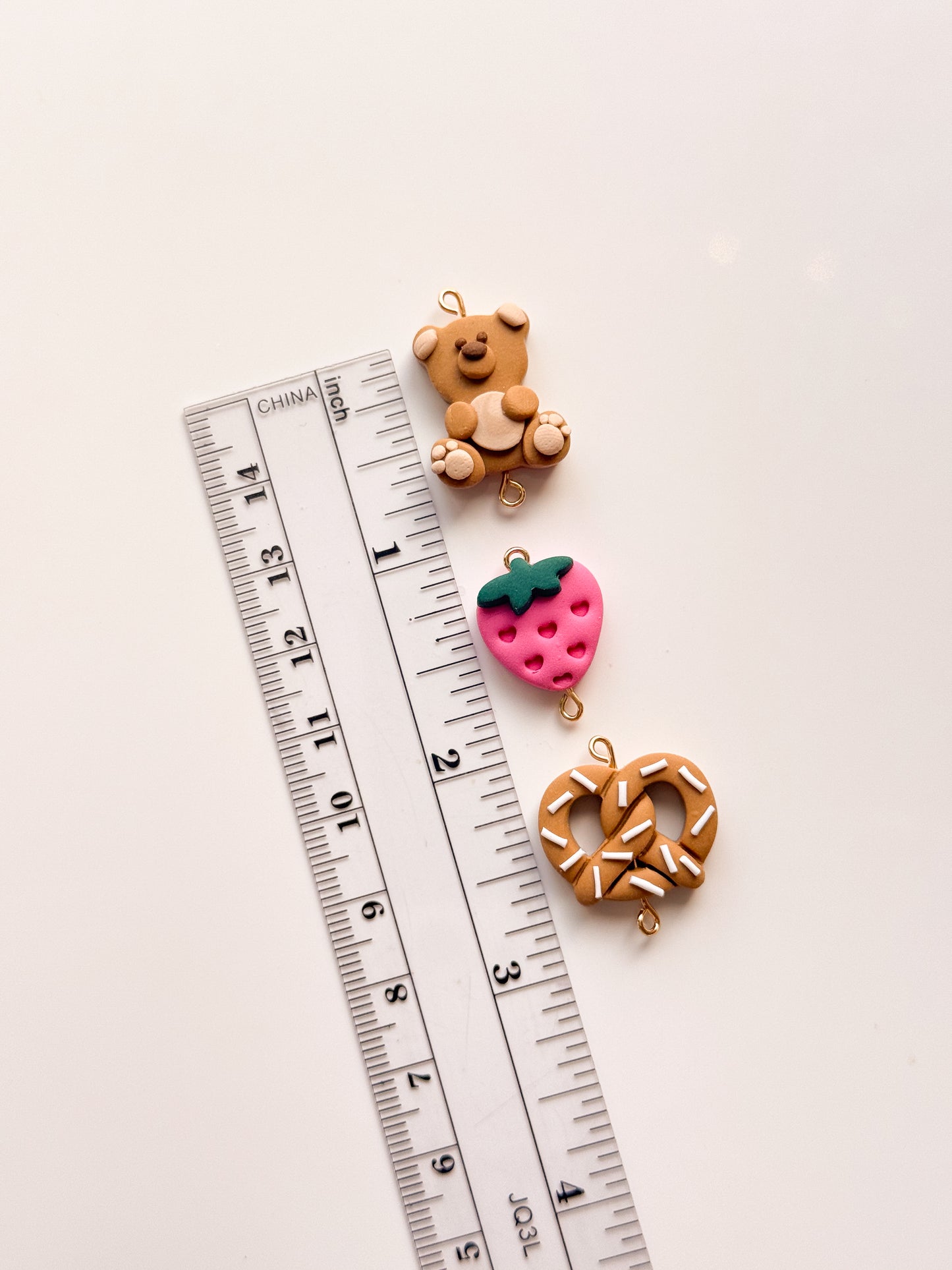 Valentine Bead Cutters Extra Tall Teddy Bear Strawberry Pretzel Clay Cutters