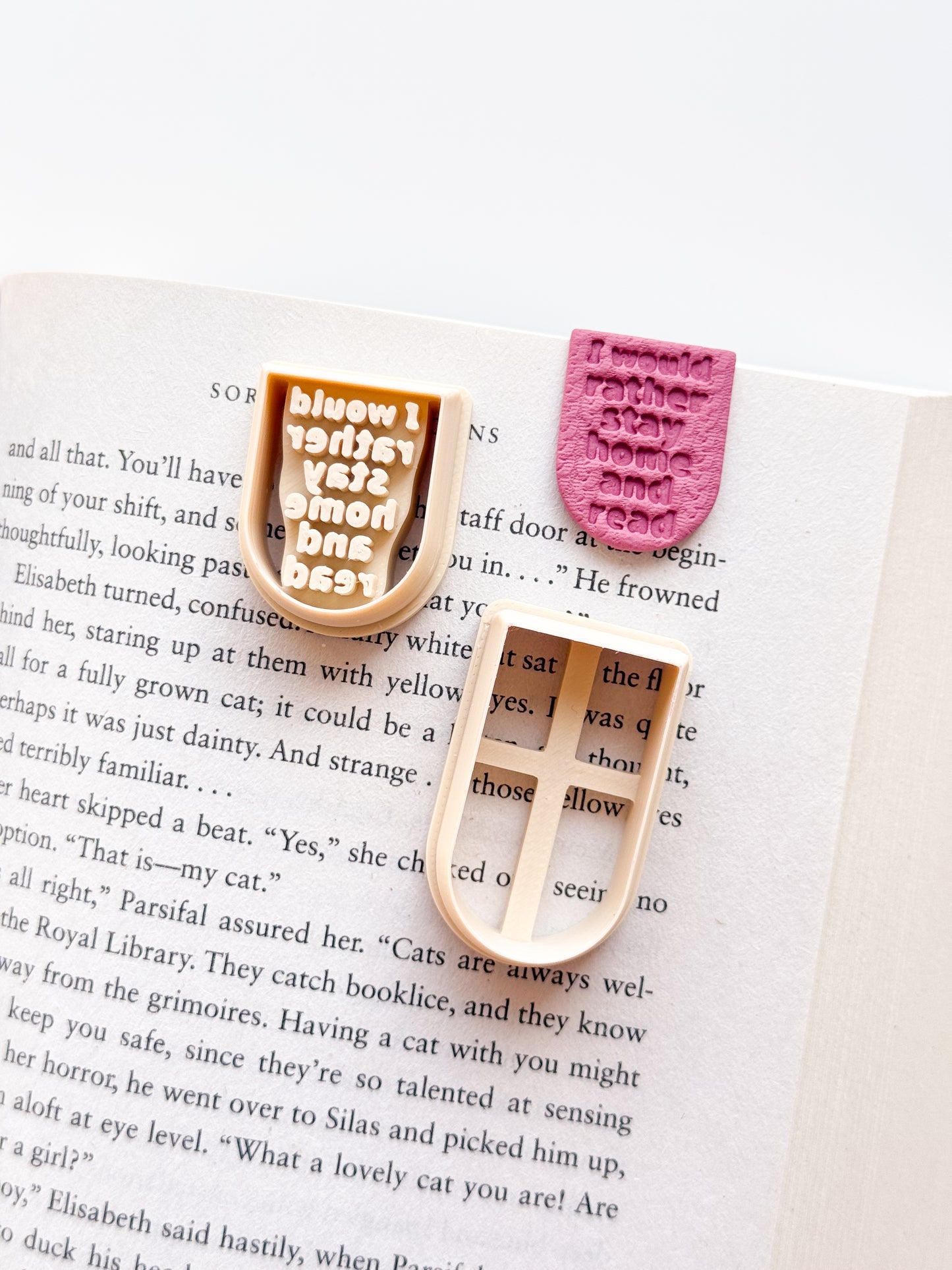 I Would Rather Stay Home And Read Clay Cutter Bookmark