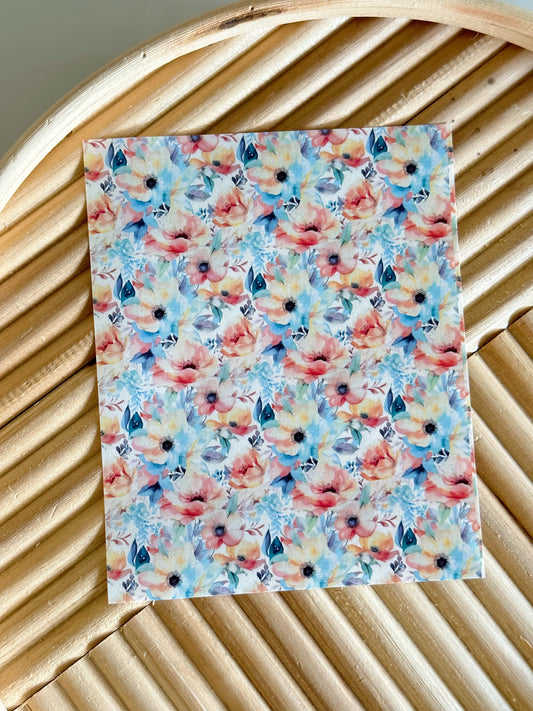 Feuille de transfert de fleurs à l'aquarelle vibrantes n° 2