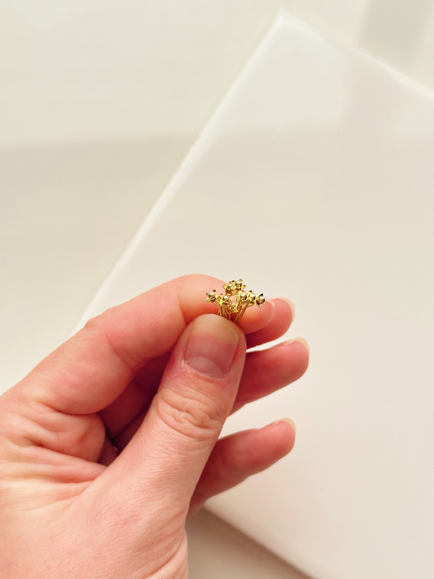 Centre de fleurs n° 3 plaqué or 18 carats (10 pièces)