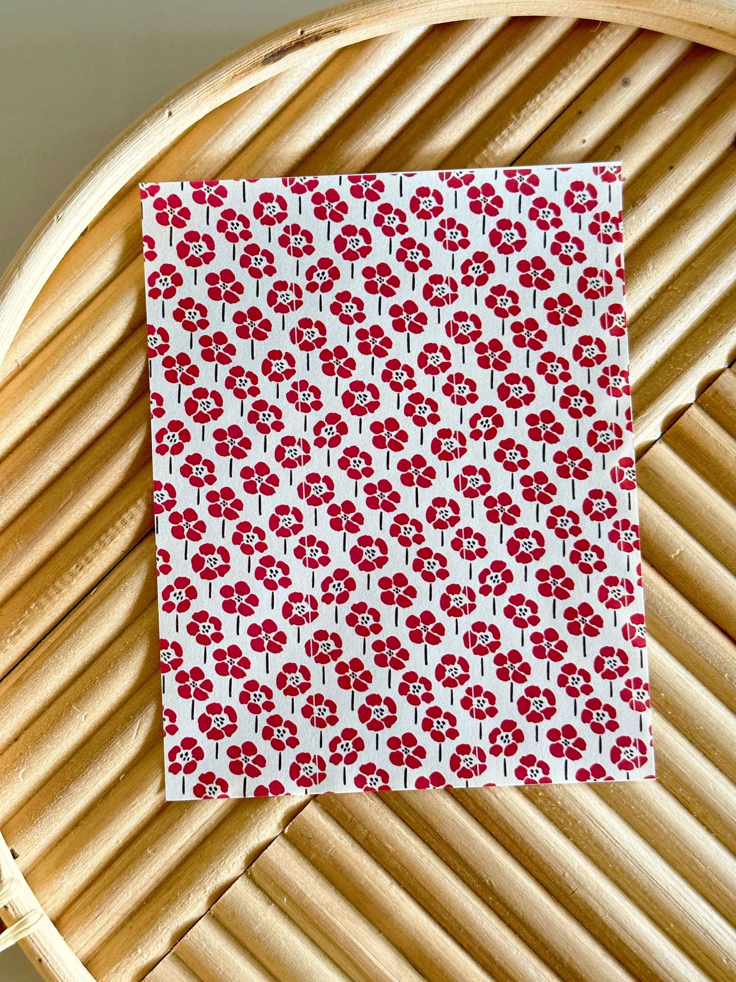 Red Flowers Transfer Sheet